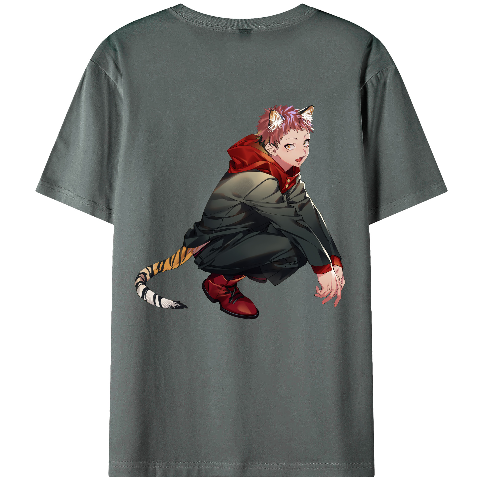 （画像用） 呪術廻戦 Jujutsu Kaisen 綿100％ メンズ半袖Tシャツ（バックプリント） 通気性